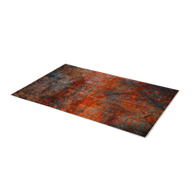Tapis d'entrée de qualité supérieure, 3,3 x 6,6 pieds, 100% polyester, hauteur de velours de 0,3 po | Antibactérien, antidérapant, dessous lavable à la machine | Élégante impression numérique 3D, parfaite pour les vestibules et les salons