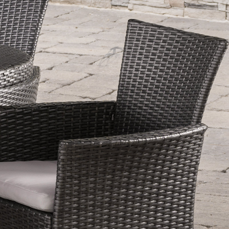 Aquinas 6 - Person Wicker Patio Dining Set with Oval Table, Gray