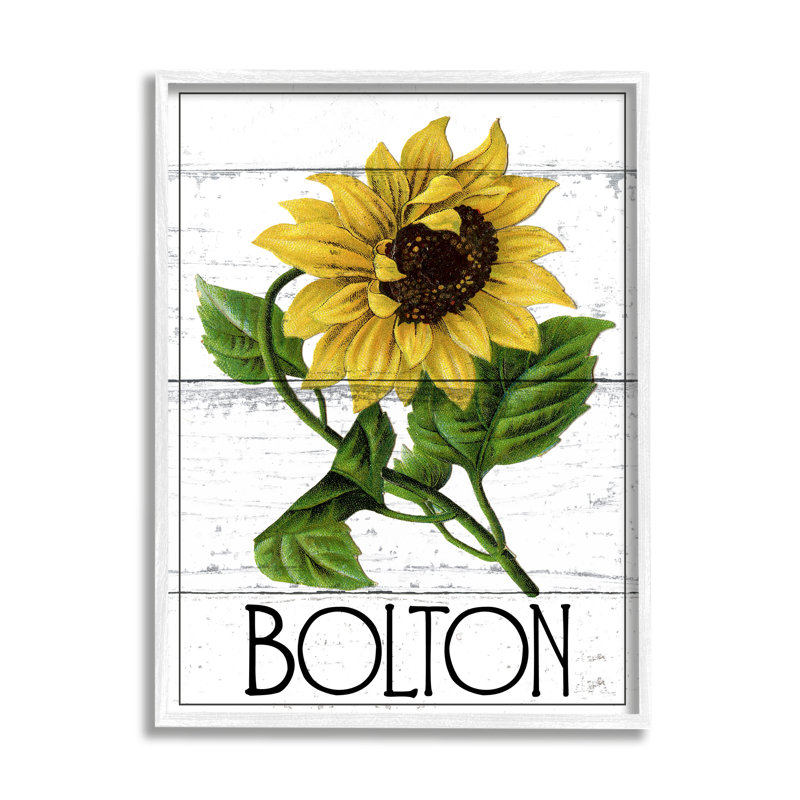 «Rustic Sunflower Blossom cmw-113», art mural personnalisé, Estampe numérique encadrée blanc bord de mer, H 14 po x l 11 po