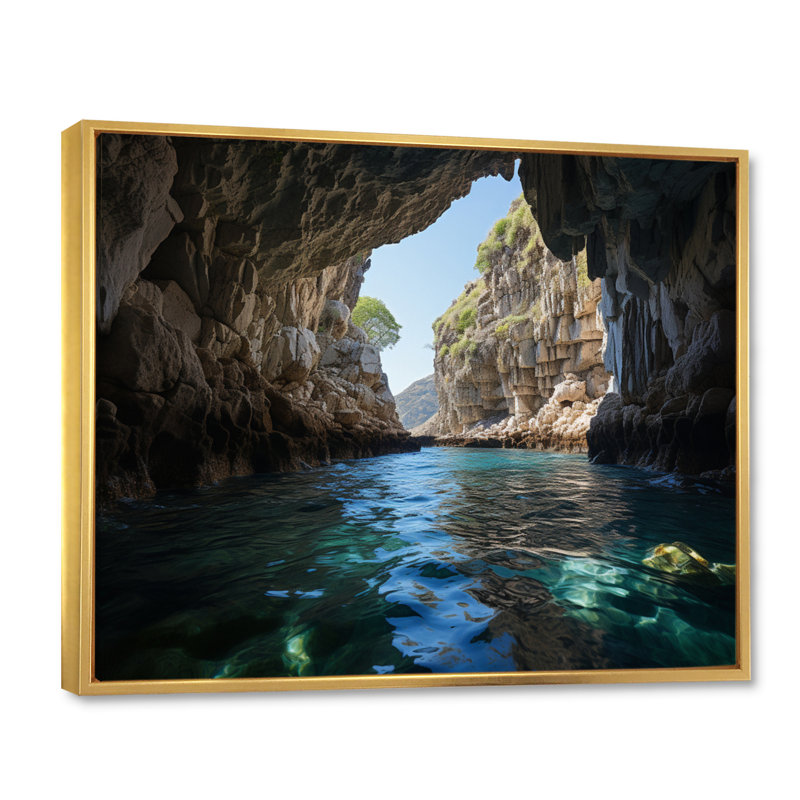 Greece Zakynthos Secrets III - Landscapes Wall Decor, H 30 po x l 40 po x P 1,5 po, Cadre flottant doré