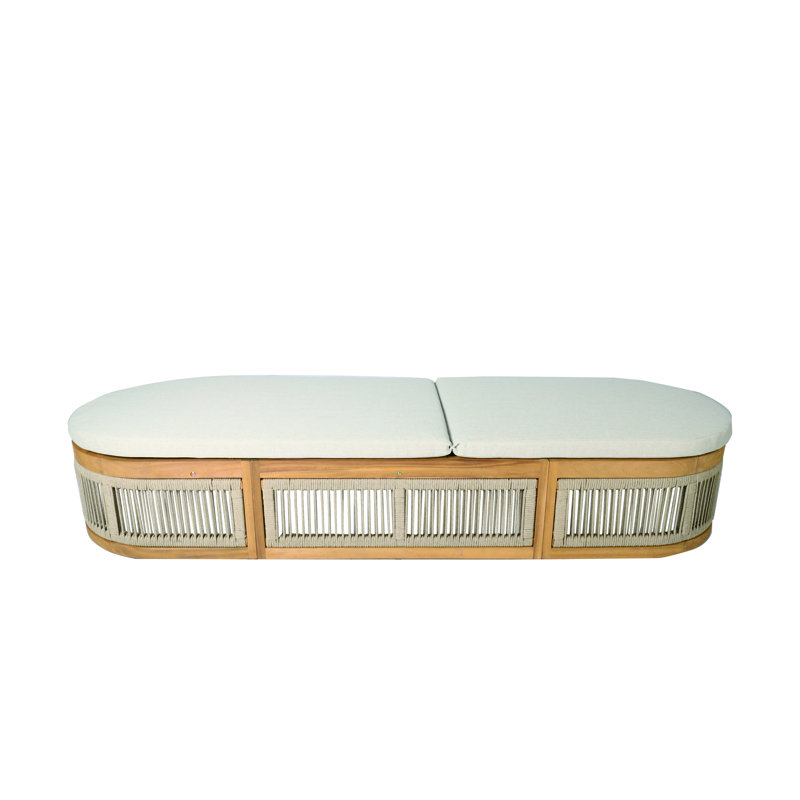 Chaise longue d'extérieur inclinable en bois d'acacia Ekua
