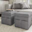 Repose-pieds Charboneau avec poches de rangement - Repose-pieds pliables de 15 pouces ou organisateurs de rangement pour chambre à coucher, salon ou dortoir, ensemble de 2 - Gris-123091366