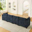 Canapé modulaire à 4 places avec 2 repose-pieds et canapé-lit en chenille Comfy Cloud-1716849734