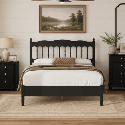 Countryside Platform Bed with Spindle Headboard