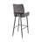 30" Bar Height Bar Stool In Charcoal Fabric And Black Finish