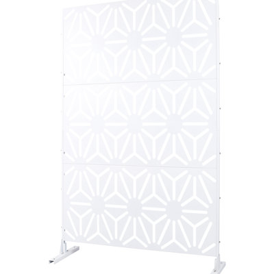 Paravent autoportant en métal pour le jardin - H 76 po x l 48 po blanc 76 po x 48 po cloisonnant un espace extérieur confortable