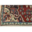 Tapis rouge rétro en laine noué à la main 3 pi 11 po x 11 pi Tribal