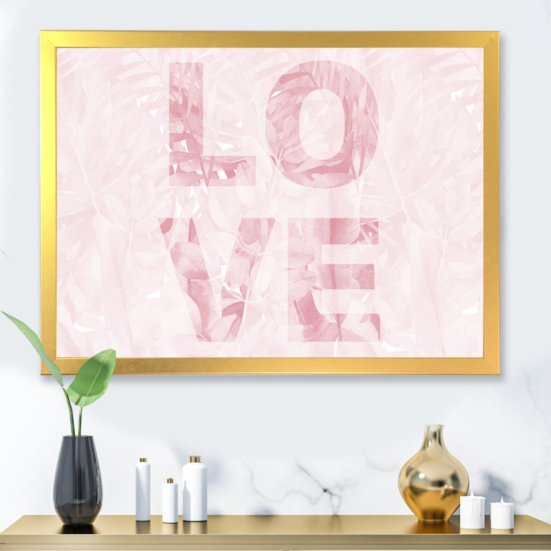 «Pink Pastel Love», reproduction sur toile encadrée, H 30 po x l 40 po x 1,5 po, Encadrement doré