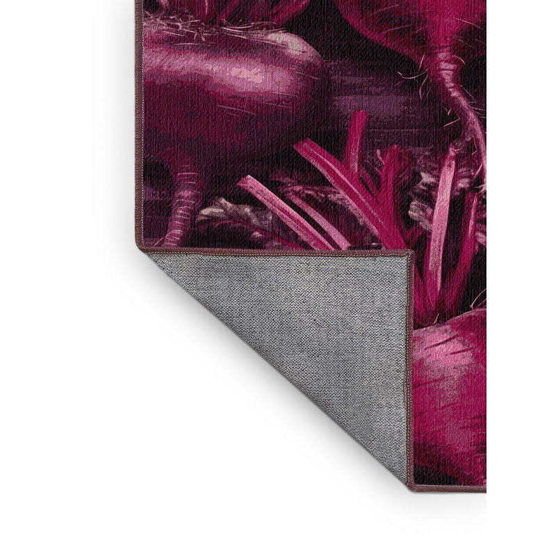 Washable Beetroot Vegetables Area Rug, Round 5'