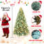Arbre de Noël bleu / vert teinté en PE / PVC avec lumières à DEL blanc chaud, conception à branches articulées, aspect naturel, support en métal, décoration des Fêtes facile à assembler-121803747