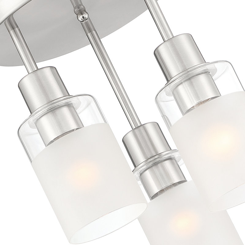 Archiebald Glass Semi Flush Mount, Brushed Nickel