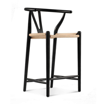 Tabouret de comptoir Wishbone noir