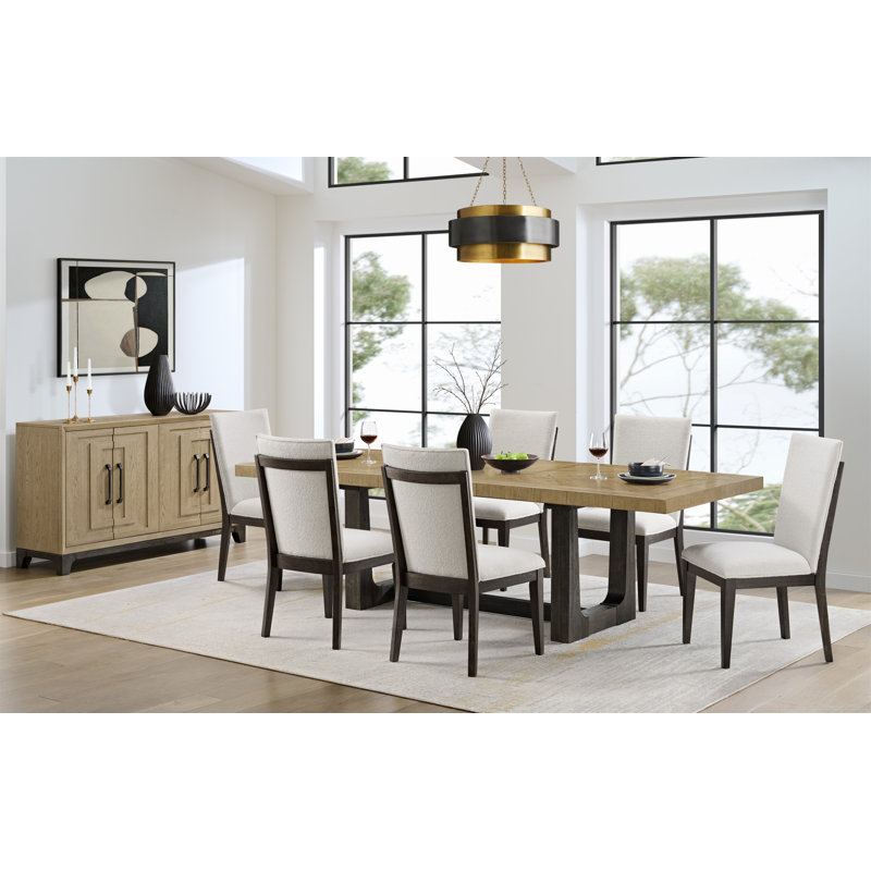 Dining Table Set With Six Dining Chairs, 7 Pieces: Table, 6 Chairs