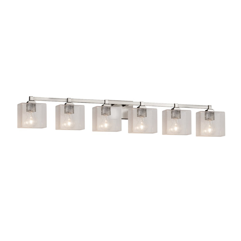 Éclairage pour salle de bain à intensité variable 6 lumières alilah, Nickel brossé, DEL