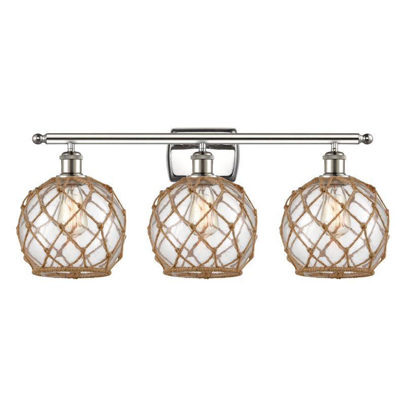Éclairage pour salle de bain 3 lumières à intensité variable Appling, Ampoule incandescente rétro de 60 watts, Clair/Brun