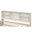 Lit simple avec tablettes latérales, tiroirs et cadre de lit de jour blanc crème 2 ports-731546020