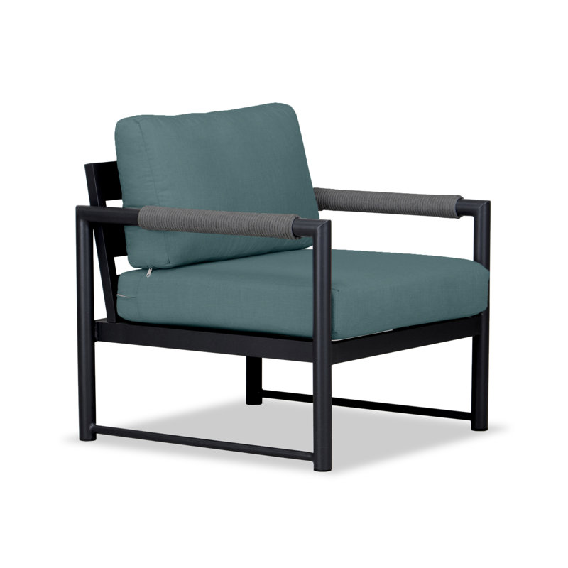 Alto Outdoor Lounge Chair, Cast Silver Sunbrella®, Black