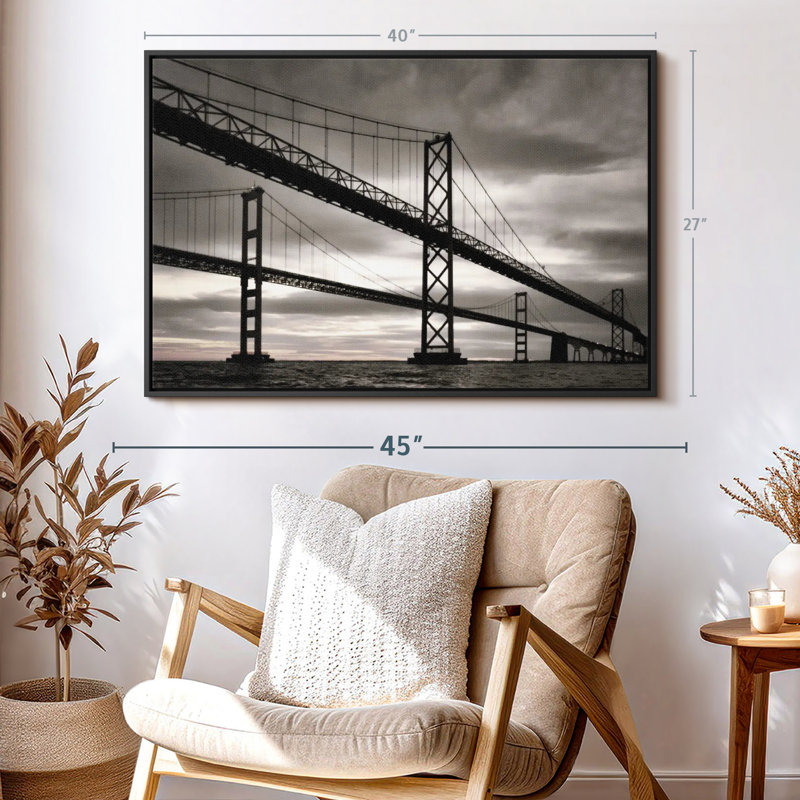 Impression sur toile Chesapeake Bridge, H 27 po x l 40 po