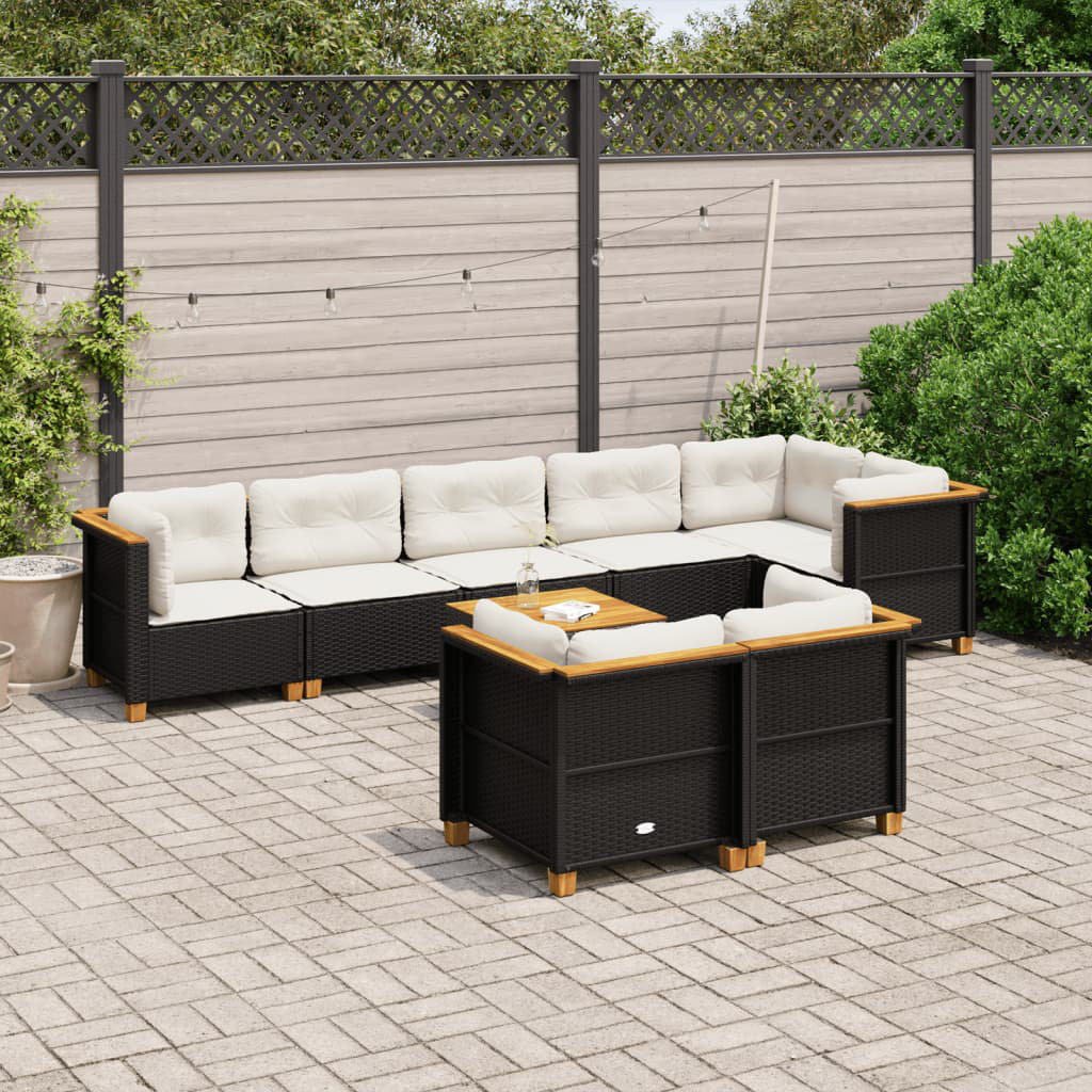 7-Sitzer Lounge-Set Bernistine aus Polyrattan mit Kissen