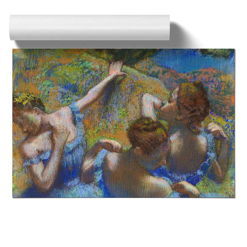 All Ballet Ballerina Dancers in Blue by Edgar Degas - Frameless Print, 42cm H x 59cm W x 0.1cm D