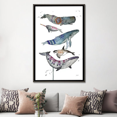 Tribal Whales par Katy Lipscomb - reproduction d'art