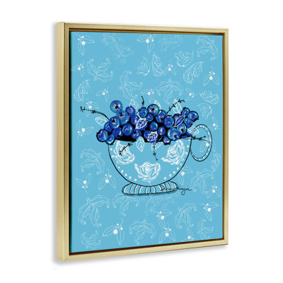 Bleuet vif dans un cadre flottant tasse à thé, design par Susan Lugar