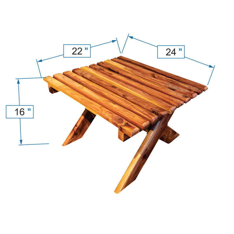 Ozark Mountain Red Cedar Table, 22" W x 24" L x 16" H