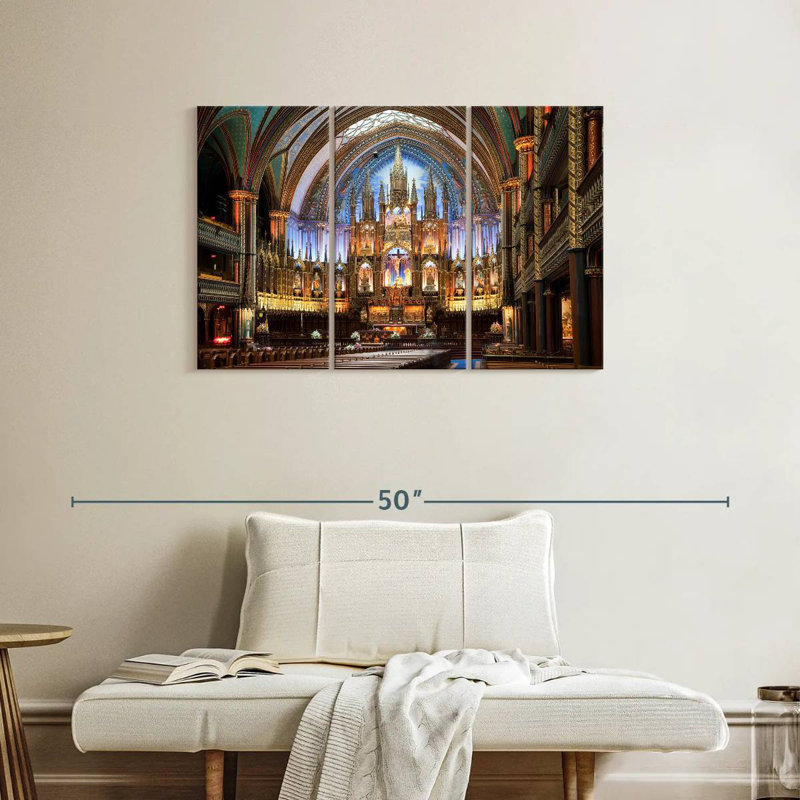 Adella Notre Dame, cathédrale de Montréal, H 24 po x l 38 po