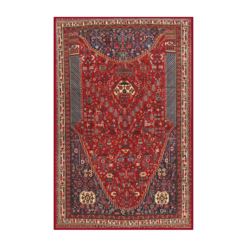 Tapis noir / rouge Southwestern, Rectangle 5 pi x 8 pi