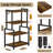4-Tier AV Media Corner Shelf With Hooks, Game Console Stand, For Video Games And Vinyl Records, Rustic Brown