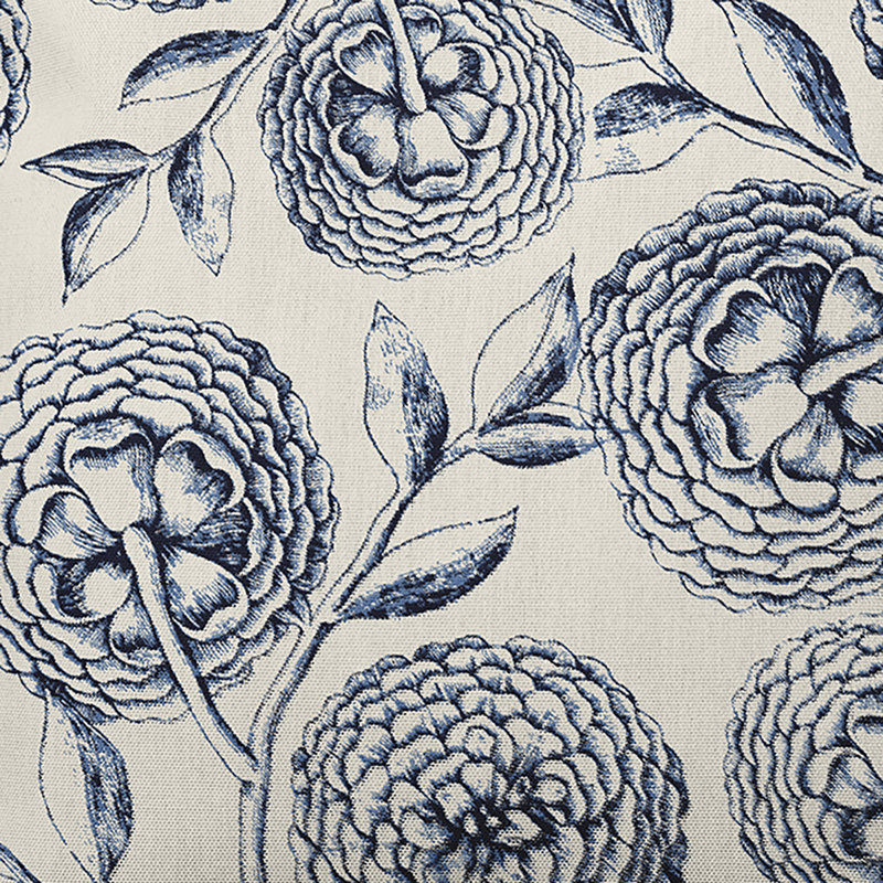 Housse et insert de coussin d'extérieur carré Botanical Blooms, 18 po x 18 po, Bleu marine