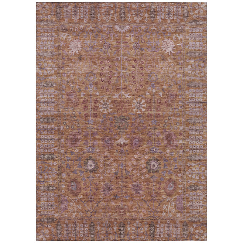 Machine Washable Indoor/Outdoor Kaczor ACN2231 Global Rug, Rectangle 5' x 7'6"
