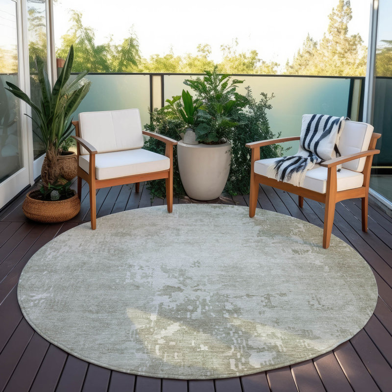 Tapis intérieur / extérieur lavable ivoire Uma , 2 pi 6 po x 3 pi 10 po