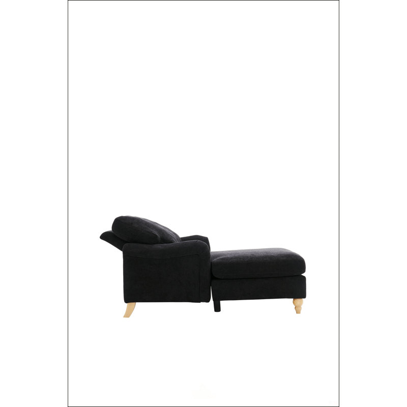 Canapé-lit avec pieds en bois massif, Polyester noir
