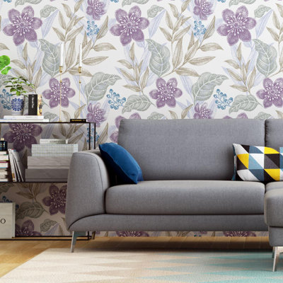Proffitt Peel & Stick Floral Roll