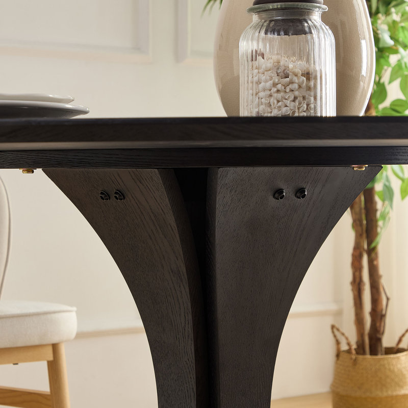 Table ronde de style moderne 47,24 po, Noir, noir, noir, noir