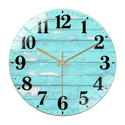 Horloge murale 12 po ronde en verre trempé avec mouvement à quartz silencieux