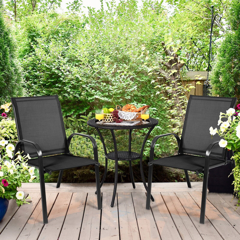 Edwardsport Patio Dining Armchair, Black