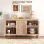 Buffet cannelé moderne 59 po avec 3 tiroirs et tablettes réglables