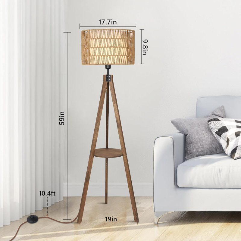 Vine Floor Lamp With Fabric Sunshade
