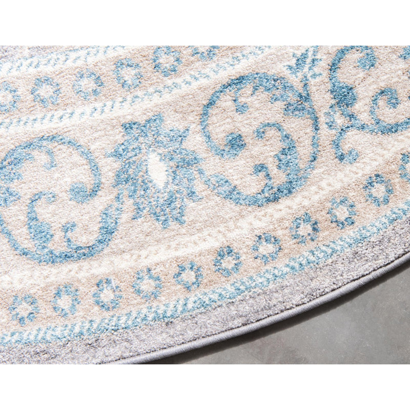 Patchway Geometric Indoor Rug, Round 5'