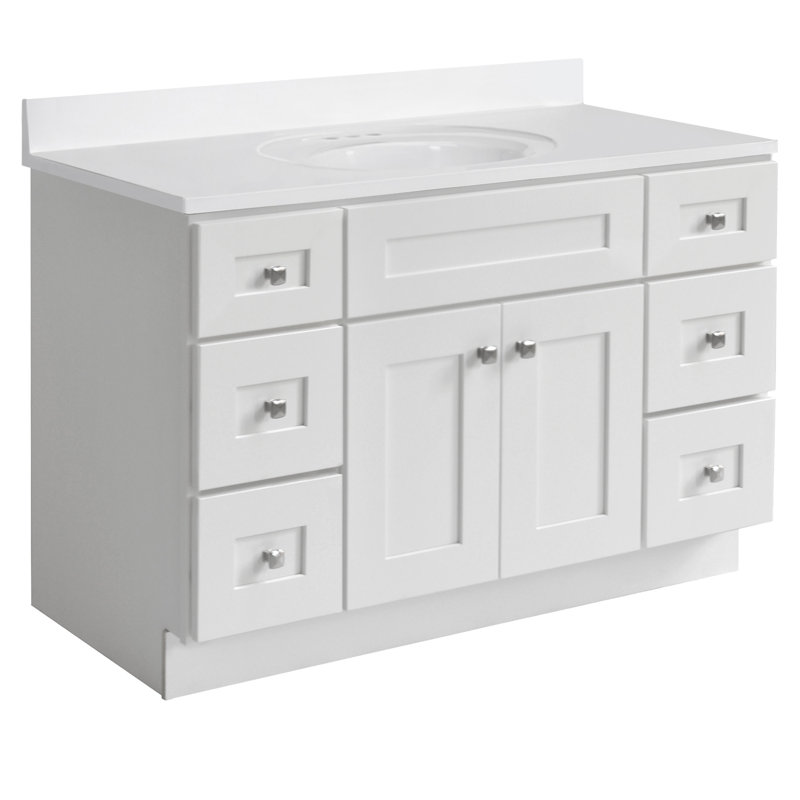 Brookings 48 Inch White Shaker Bathroom Vanity
