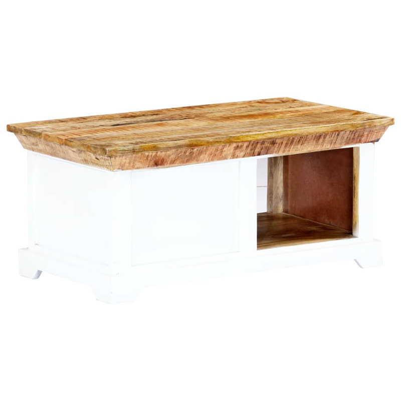 Bastien Solid Wood Four Leg Coffee Table with Storage