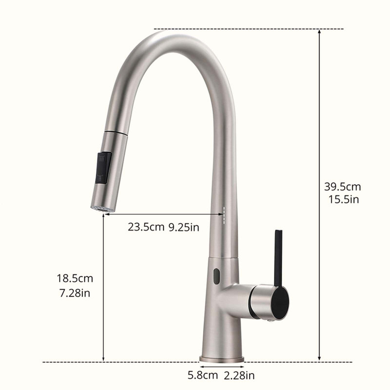 HOOSENG Pull Down Touchless Kitchen Faucet, Brushed Nickel