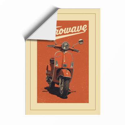 Retrowave Vespa Vintage - Framed Print