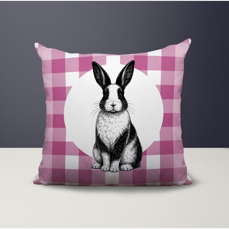 Oreiller réversible intérieur / extérieur Rabbit, 18 x 18, Magenta