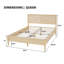 Structure de lit plateforme en bois avec tête de lit à panneau classique, support de lattes en bois, aucun sommier requis, assemblage facile-334391264-334391294