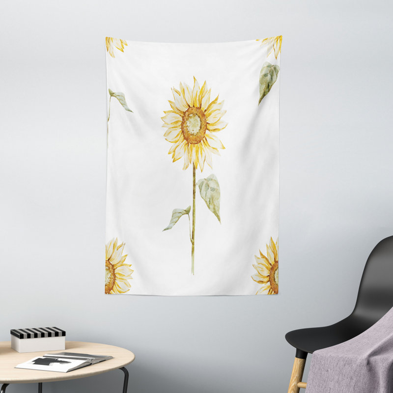 Tapisserie en polyester tournesols, H 60 po x l 40 po