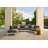 White Aluminum Outdoor Armchair Conversation Set, Deep Sea Navy