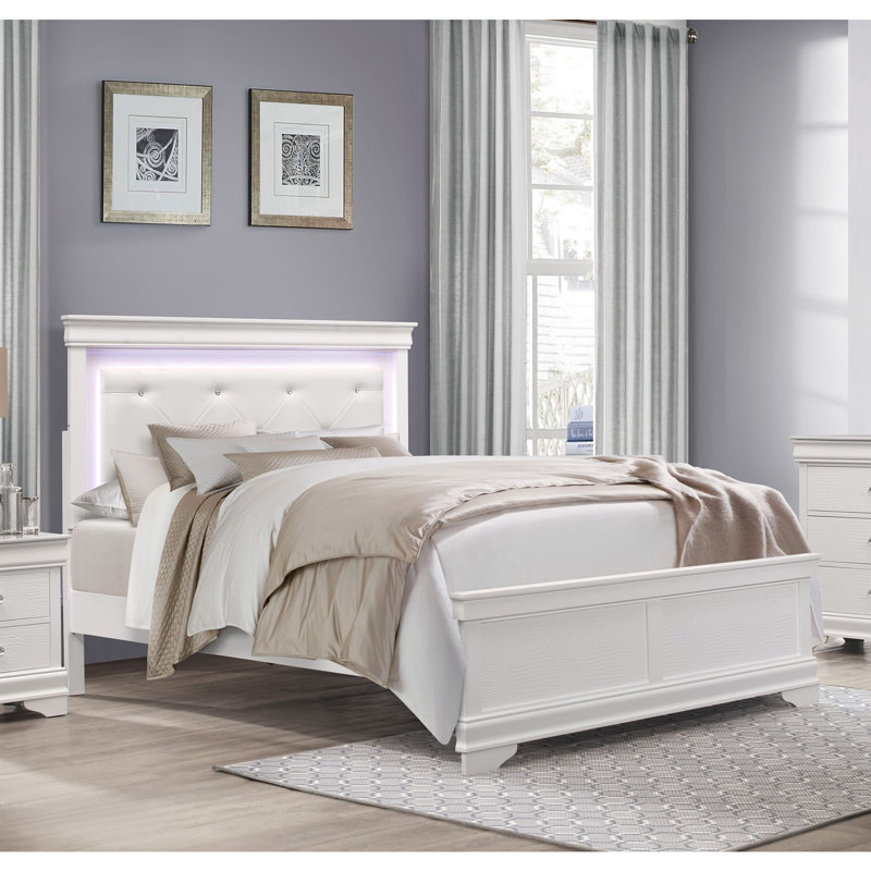 Tête de lit tapissier Glam, Grand lit